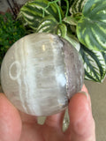 White Fluorite with Pyrite Sphere