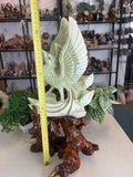 Green Jade Phoenix with custom stand