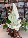 Green Jade Phoenix with custom stand