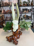 Green Jade Phoenix with custom stand
