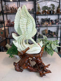 Green Jade Phoenix with custom stand