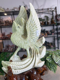 Green Jade Phoenix with custom stand
