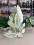 Green Jade Phoenix with custom stand