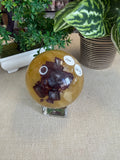 Yellow and Purple Fluorite Sphere