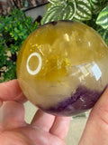 Yellow and Purple Fluorite Sphere