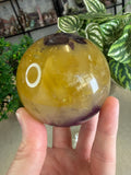 Yellow and Purple Fluorite Sphere