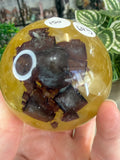 Yellow and Purple Fluorite Sphere