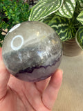 Purple and White Fluorite Sphere