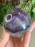 Purple and White Fluorite Sphere