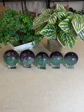 Watermelon Fluorite Spheres