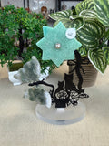 Moss Agate Butterfly and Amazonite Flower