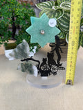 Moss Agate Butterfly and Amazonite Flower