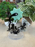 Moss Agate Butterfly and Amazonite Flower