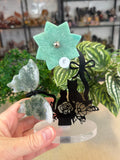 Moss Agate Butterfly and Amazonite Flower