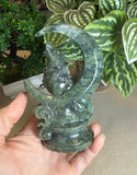 Green Jade wolf and moon