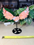 Pink Agate Heart with Wings