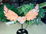 Pink Agate Heart with Wings