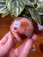 Carnelian and Flower Agate sphere