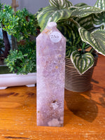 Pink Amethyst with flower agate Tower