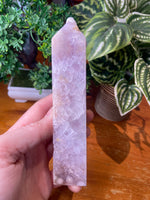 Pink Amethyst with flower agate Tower