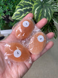 Peach Selenite Palm Stone