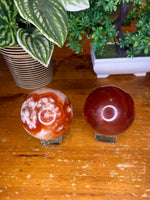 Carnelian and Flower Agate sphere