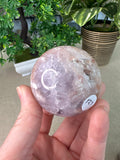 Pink amethyst and flower agate sphere