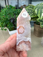 Pink Amethyst and Flower Agate Tower