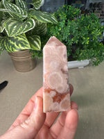 Pink Amethyst and Flower Agate Points