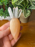 Peach Selenite and Quartz carrot