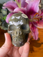 Moss Agate Skull