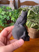 Obsidian Skull with Owl