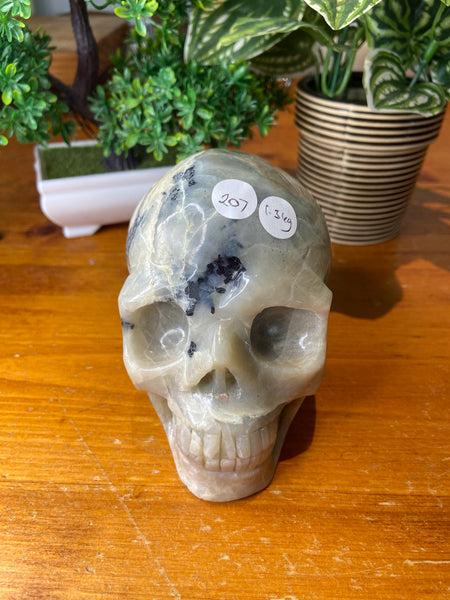 Green Moonstone Skull